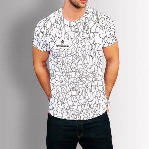CAMISETA GRIETAS HOMBRE BLANCO & NEGRO