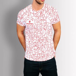 CAMISETA GRIETAS HOMBRE ROJO & BLANCO