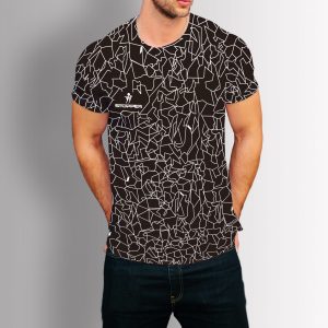 CAMISETA GRIETAS HOMBRE NEGRO & BLANCO
