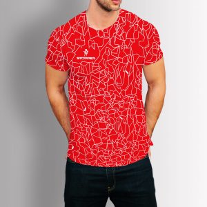 CAMISETA GRIETAS HOMBRE ROJO & BLANCO
