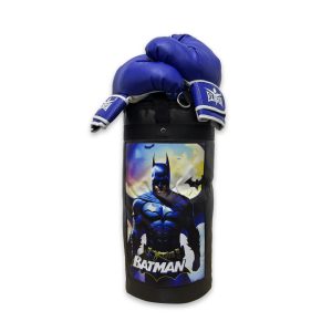 KIT BOXEO SACO + GUANTES INFANTIL BATMAN AZUL