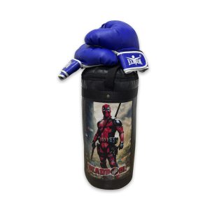 KIT BOXEO SACO + GUANTES INFANTIL DEADPOOL ANIME