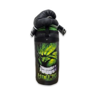 KIT BOXEO SACO + GUANTES INFANTIL HULK CARICATURA
