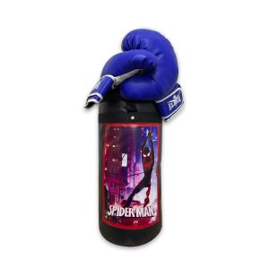 KIT BOXEO SACO + GUANTES INFANTIL SPIDERMAN CARICATURA