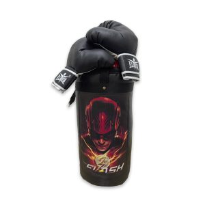 KIT BOXEO SACO + GUANTES INFANTIL THE FLASH