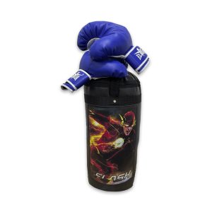 KIT BOXEO SACO + GUANTES INFANTIL THE FLASH FUEGO